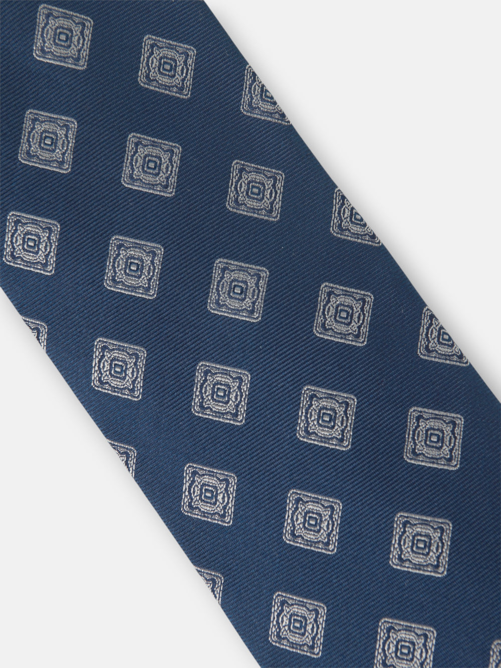 Navy blue tile pattern tie