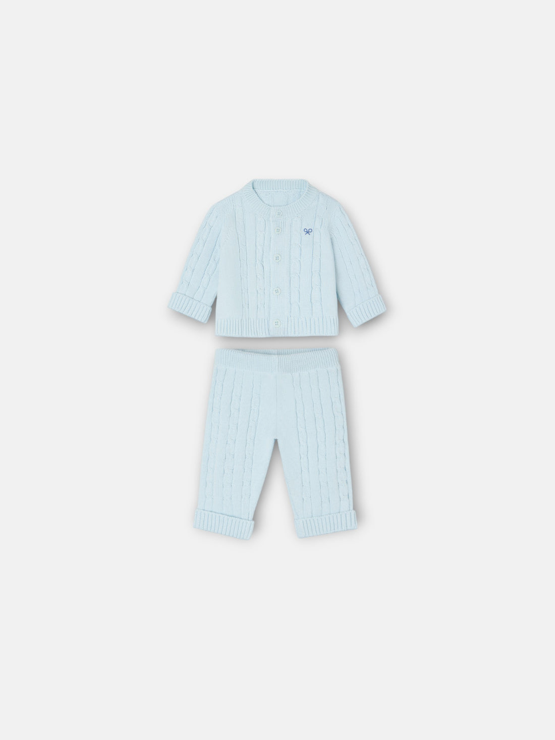Conjunto ochos baby silbon azul celeste