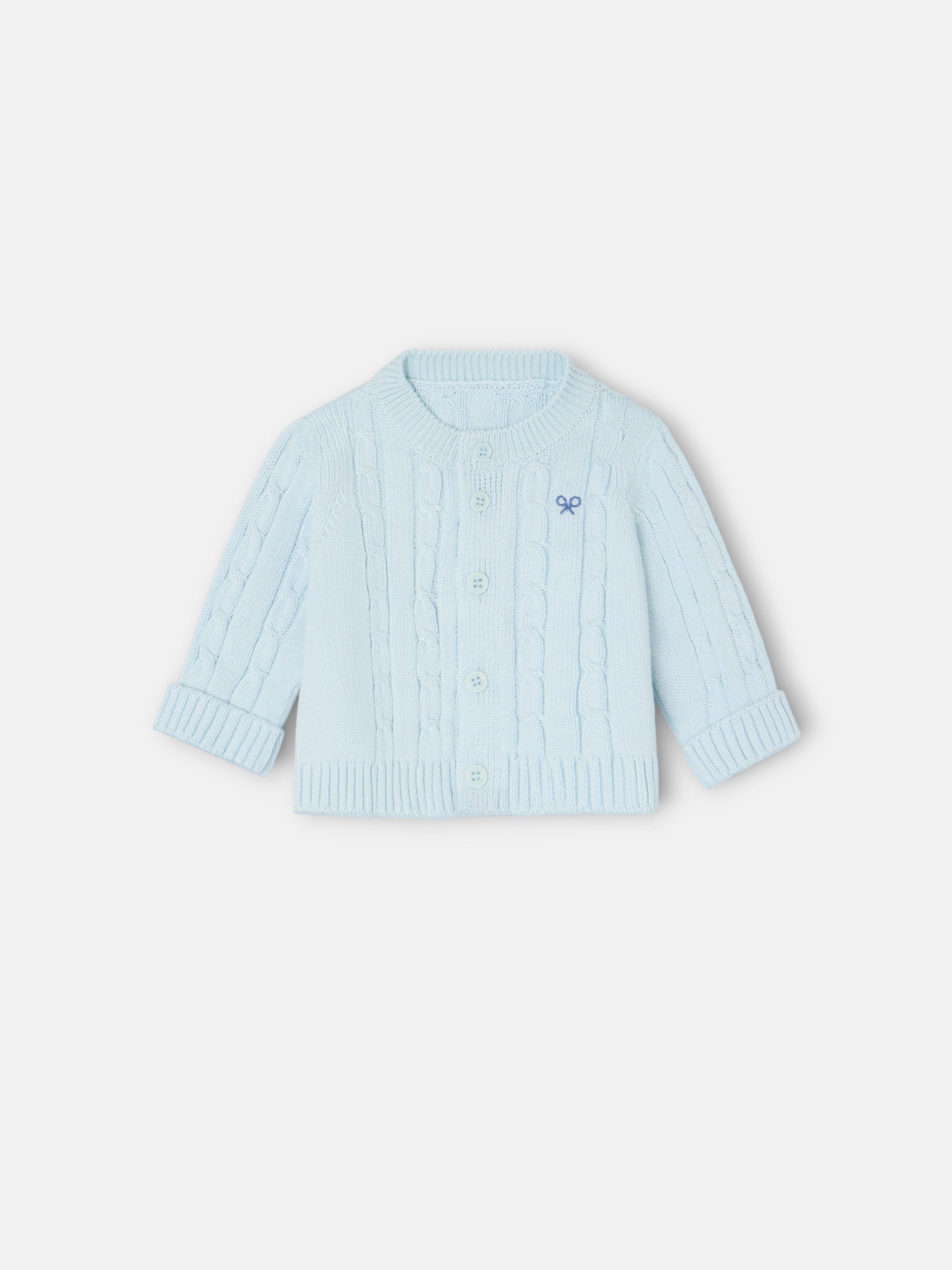 Conjunto ochos baby silbon azul celeste