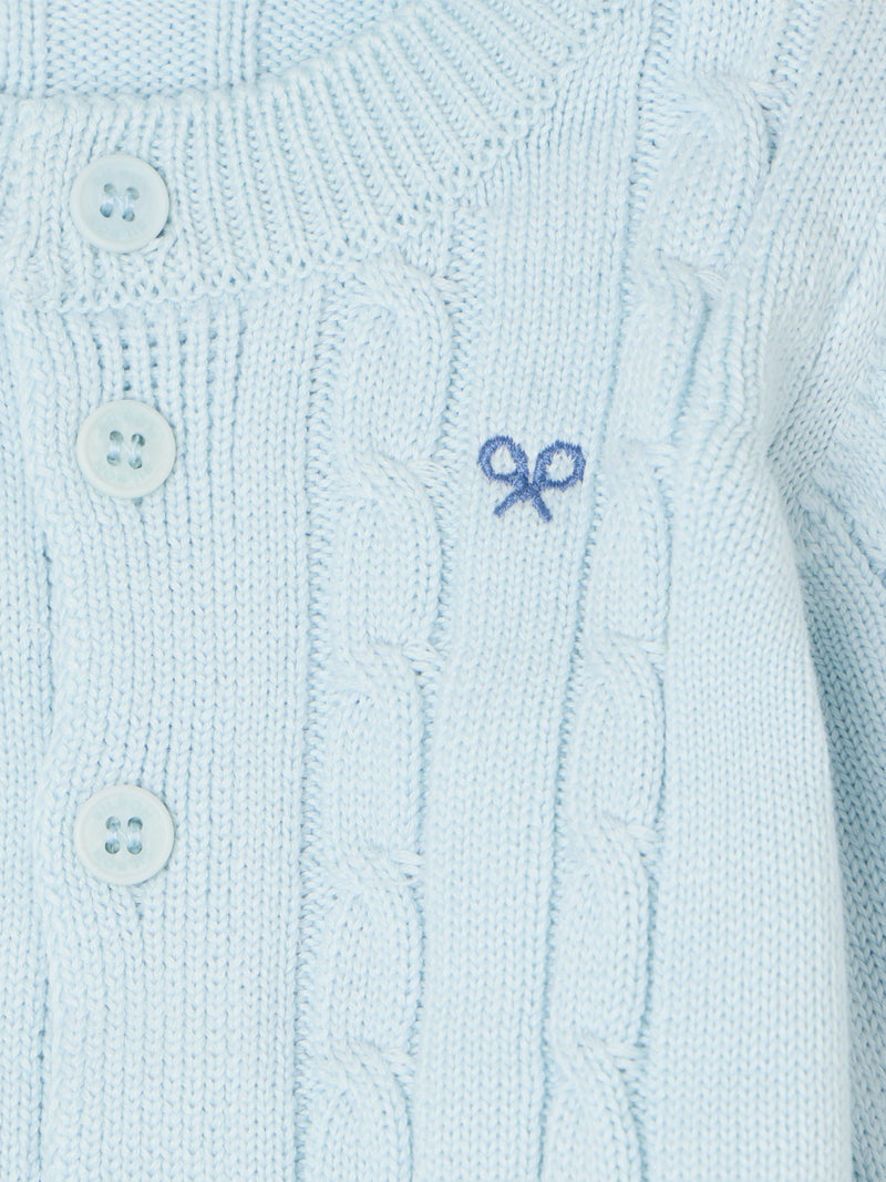 Conjunto ochos baby silbon azul celeste