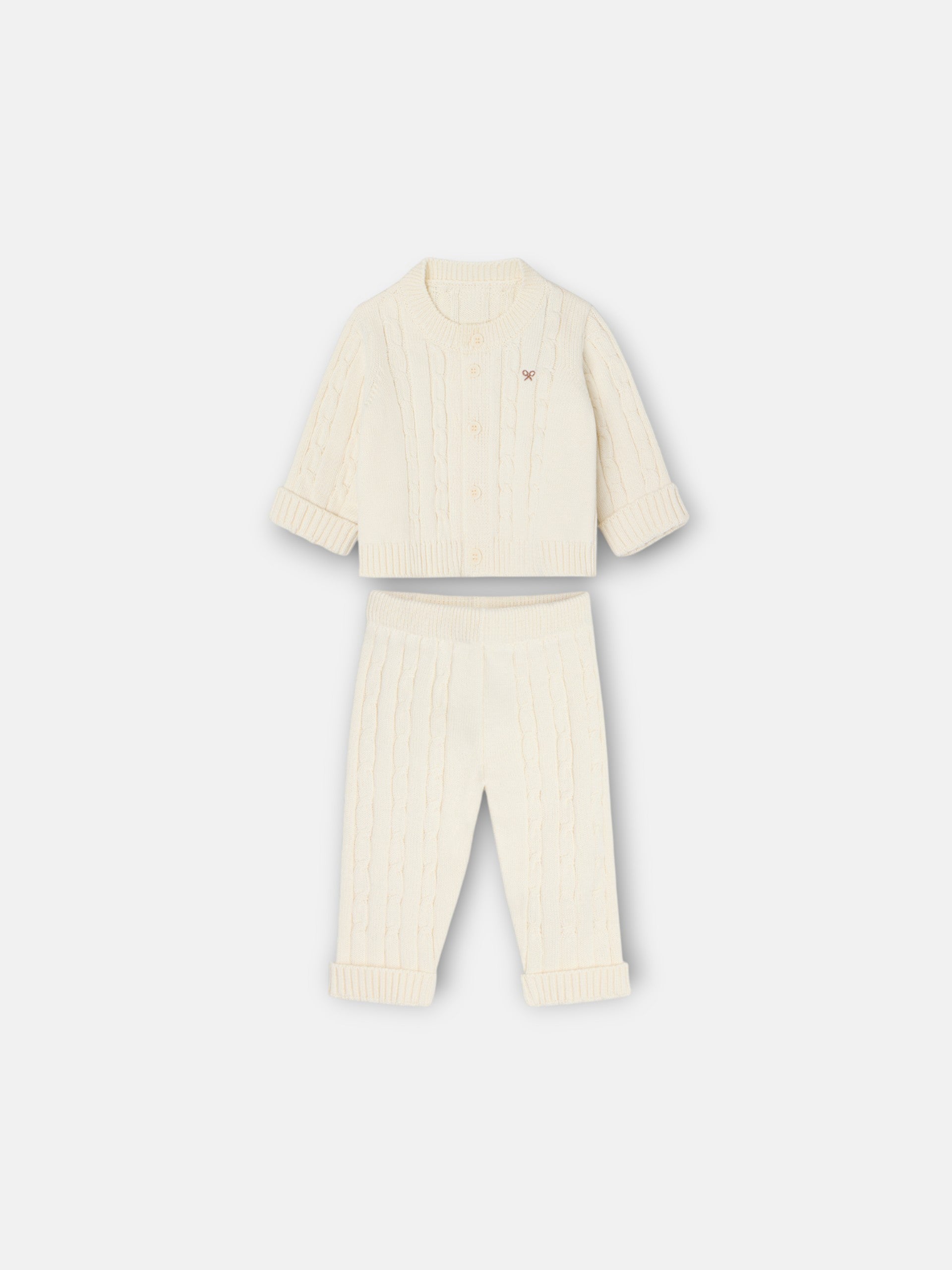 Ensemble bébé Silbon torsadé beige moyen