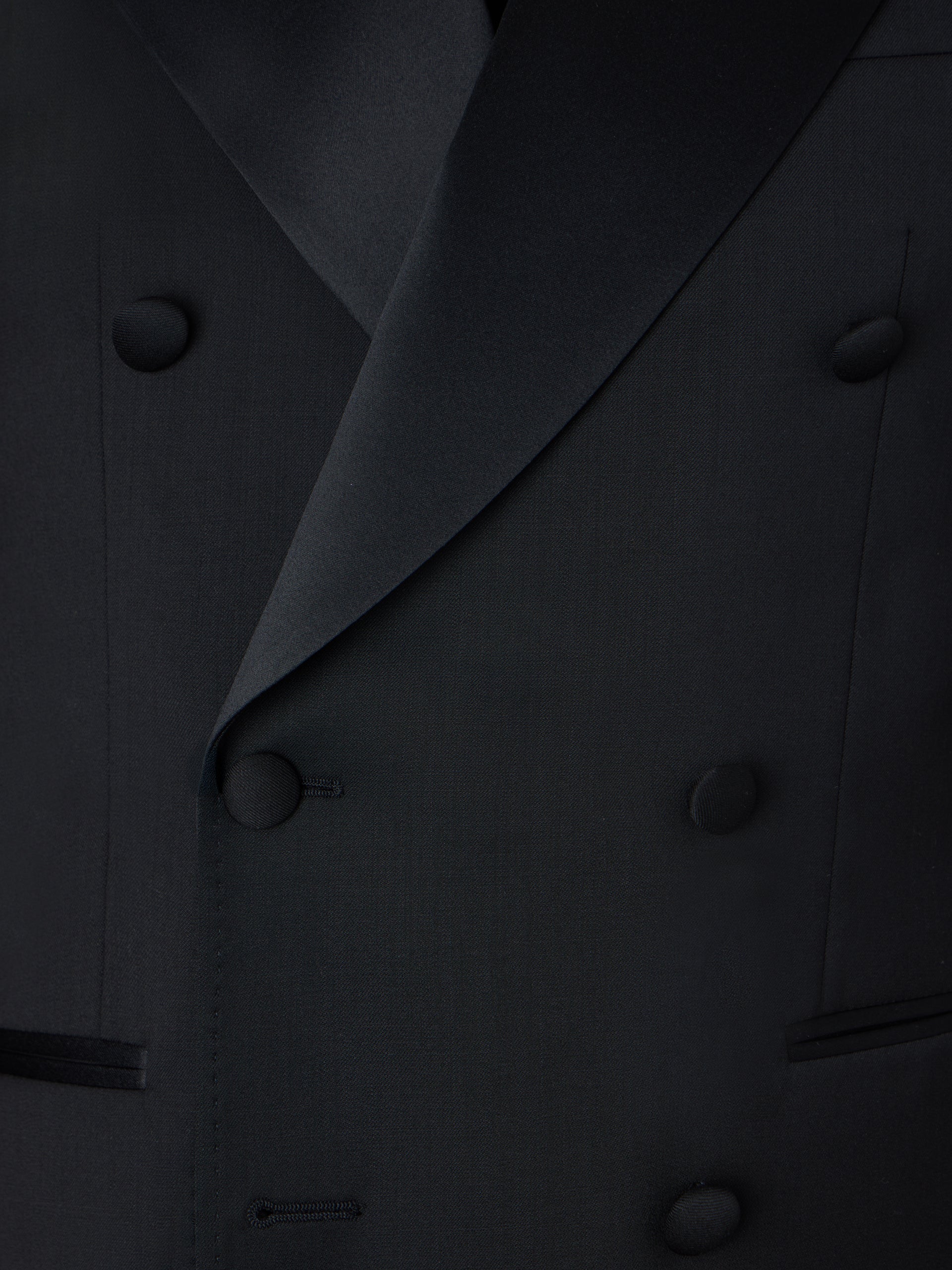 Classic black double-breasted tuxedo blazer