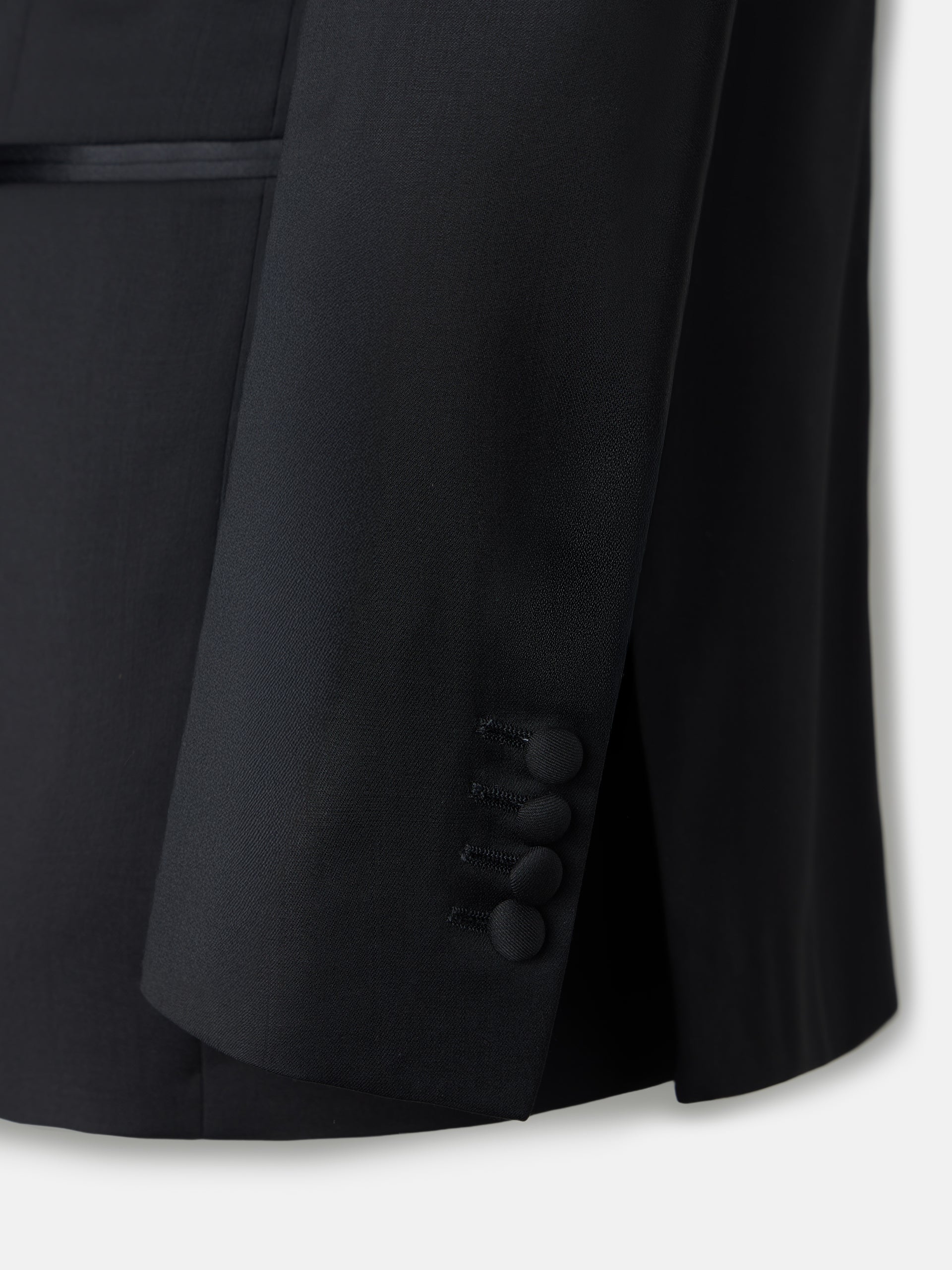 Classic black double-breasted tuxedo blazer