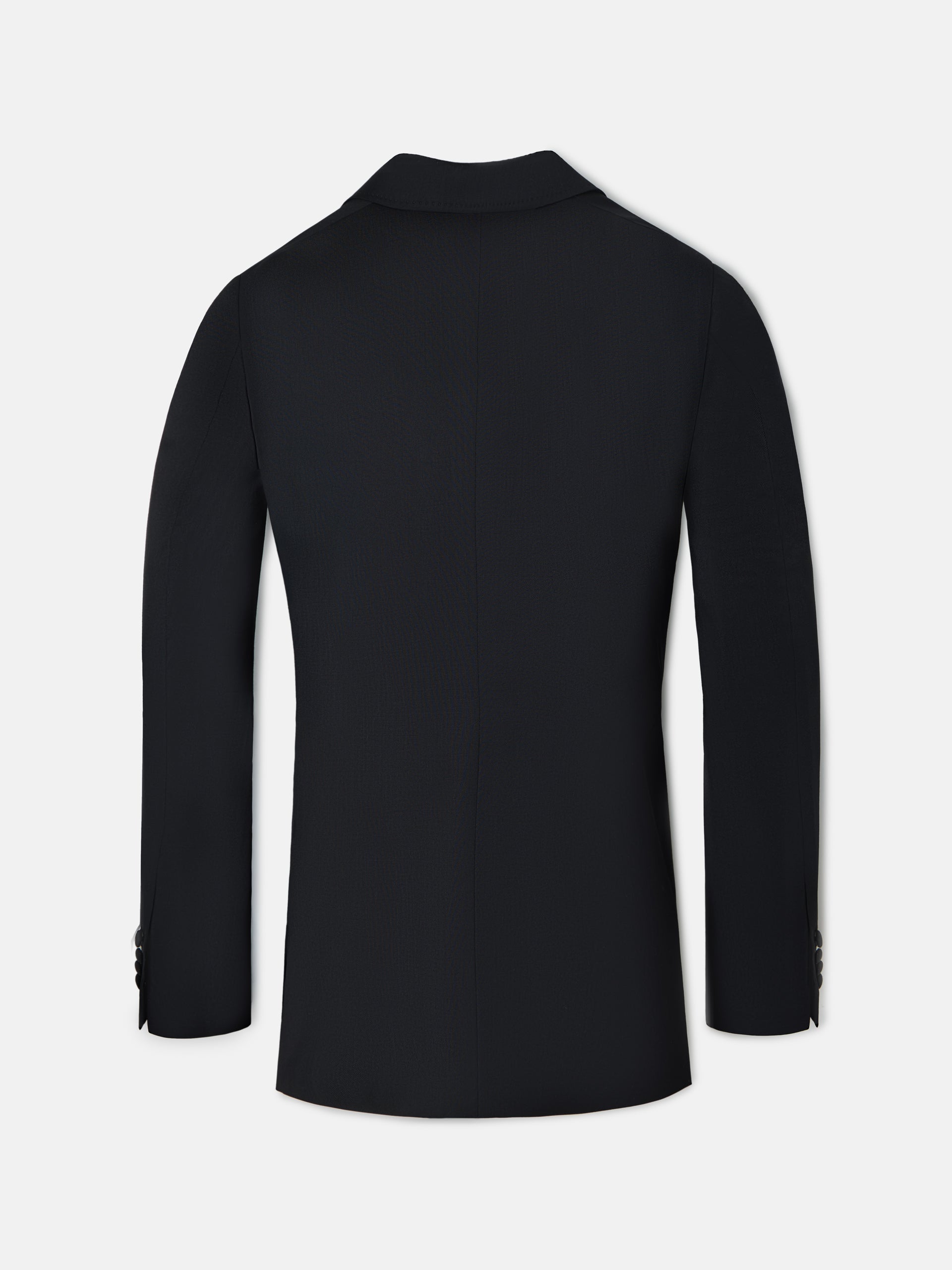 Classic black double-breasted tuxedo blazer
