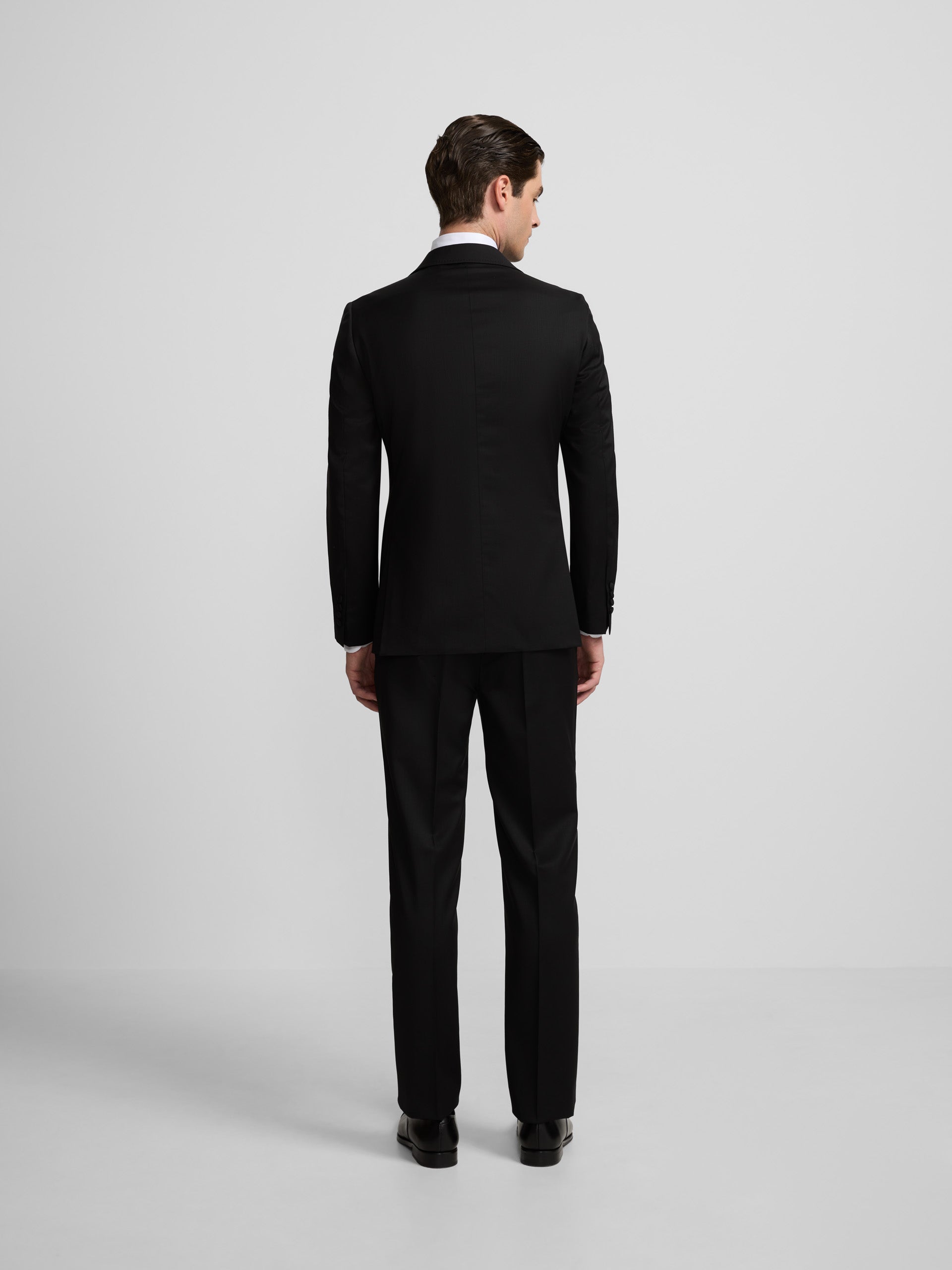 Classic black double-breasted tuxedo blazer