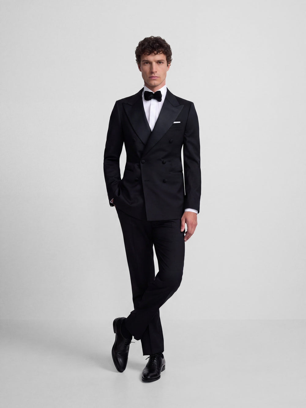 Blazer smoking cruzado clássico preto