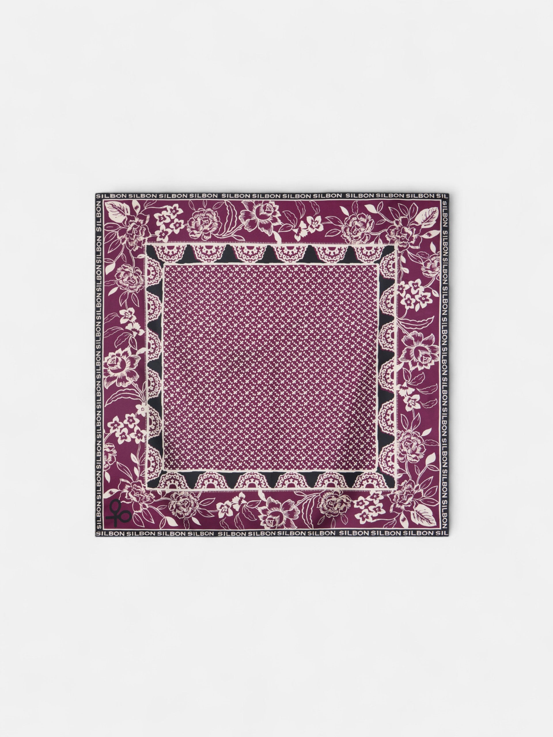 Pañuelo estampado burdeos