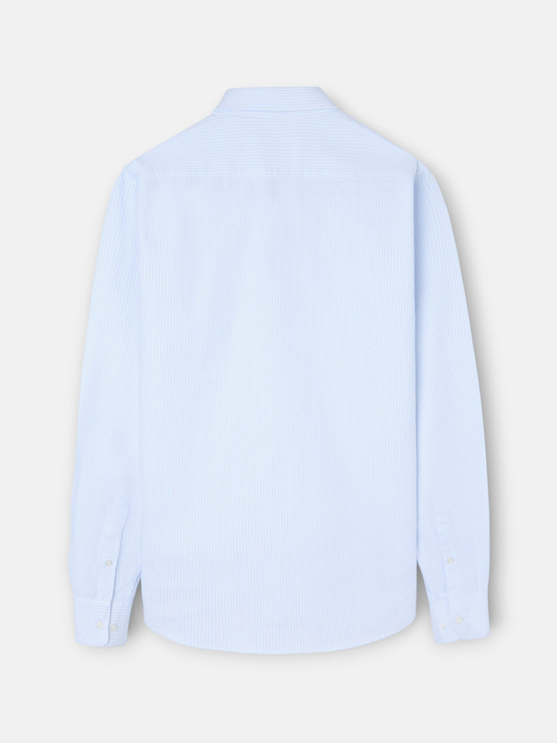 Camisa sport oxford regular fit rayas celeste