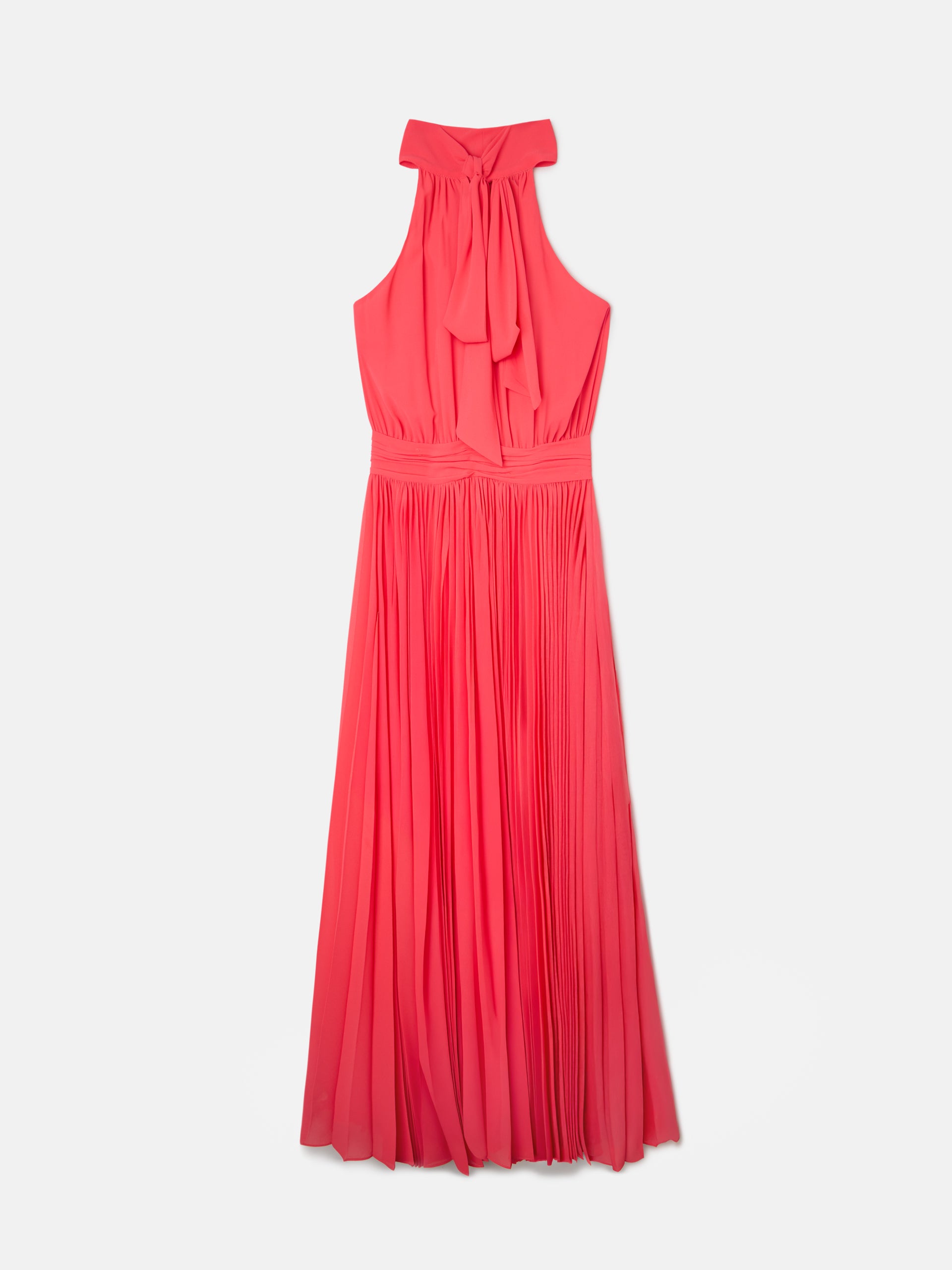 Vestido CaprileXSilbon plisado lazo coral
