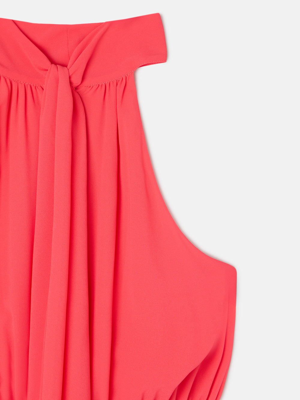 CaprileXSilbon pleated dress with coral bow