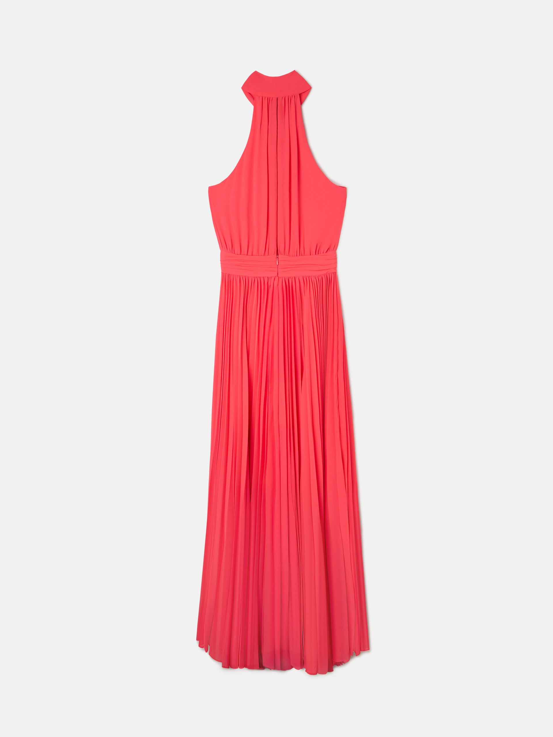 Vestido CaprileXSilbon plisado lazo coral