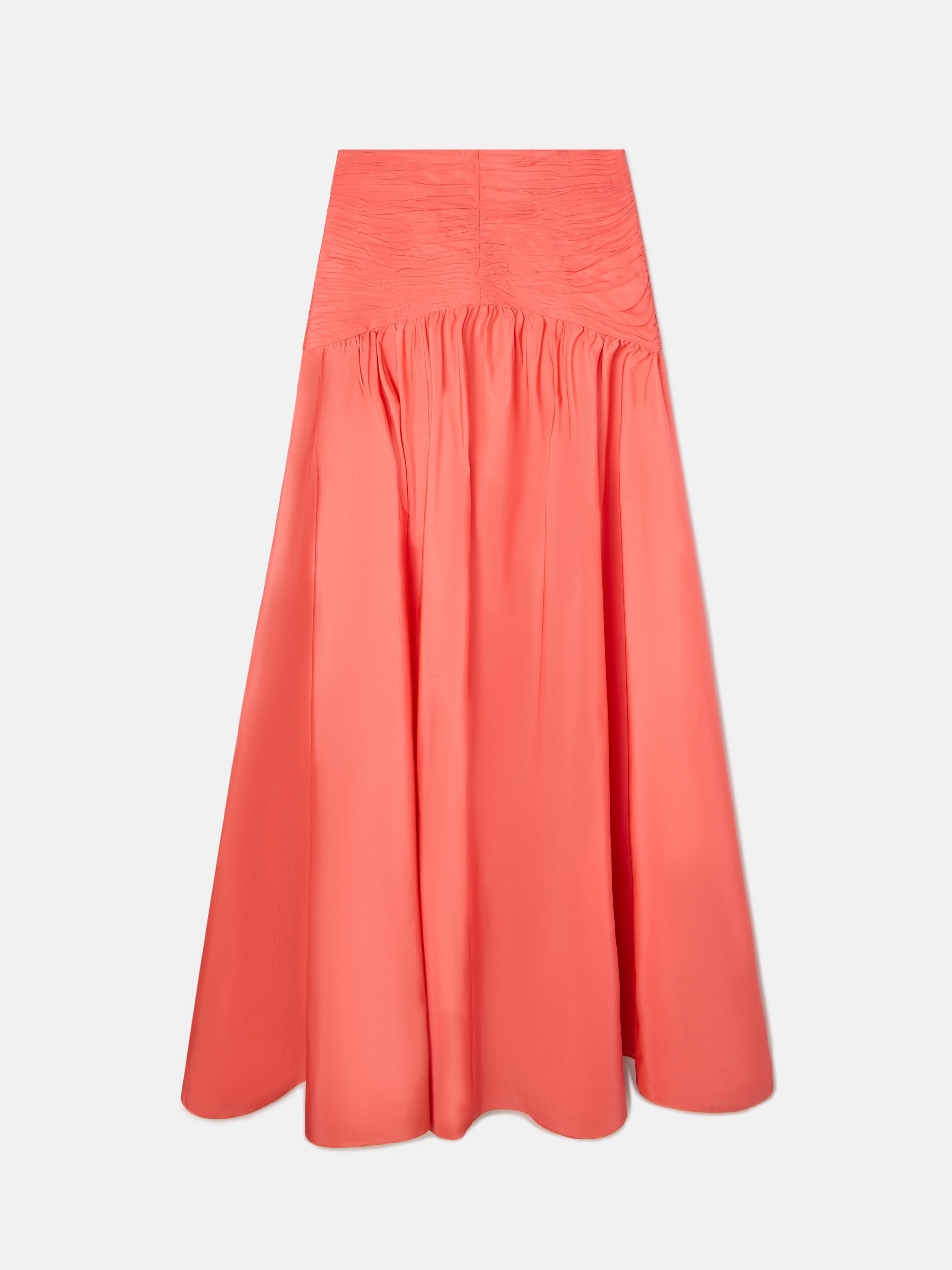 Jupe CaprileXSilbon taffetas corail