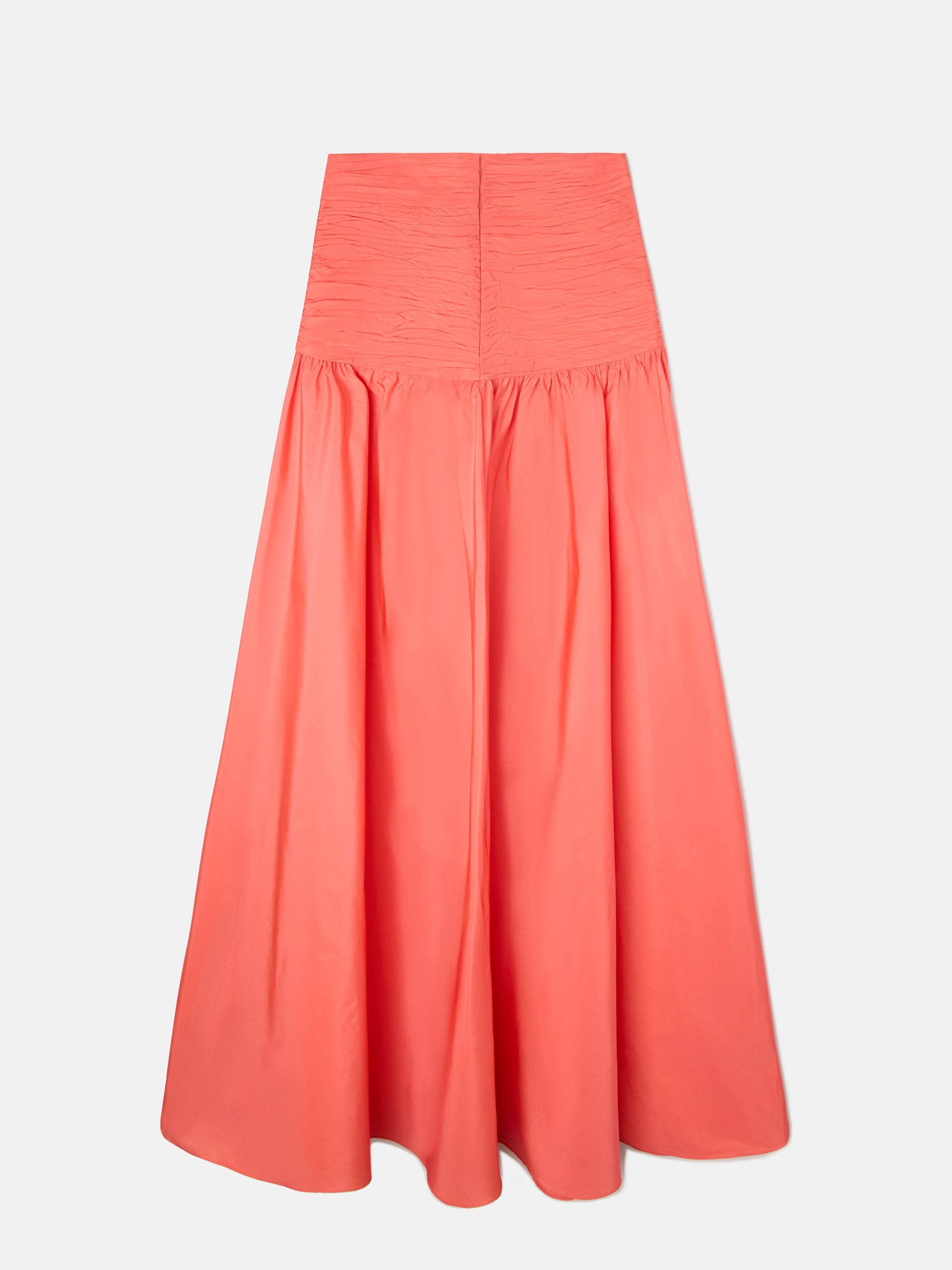 Jupe CaprileXSilbon taffetas corail
