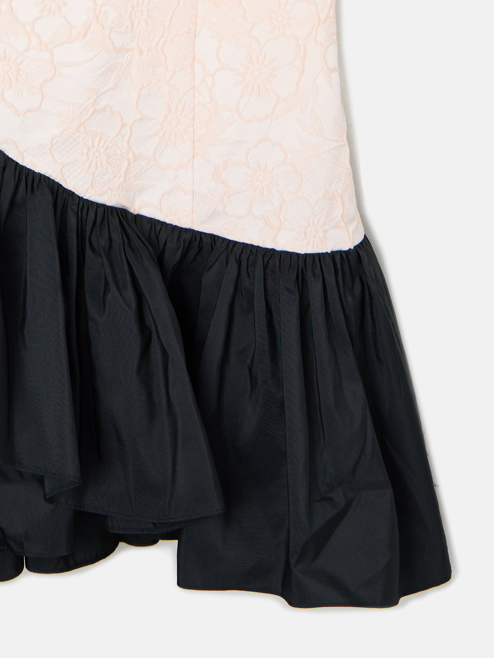 CaprileXSilbon two-tone dress with ivory ruffle