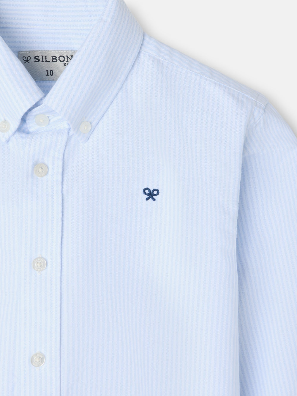 Kids' sport shirt oxford light blue stripe