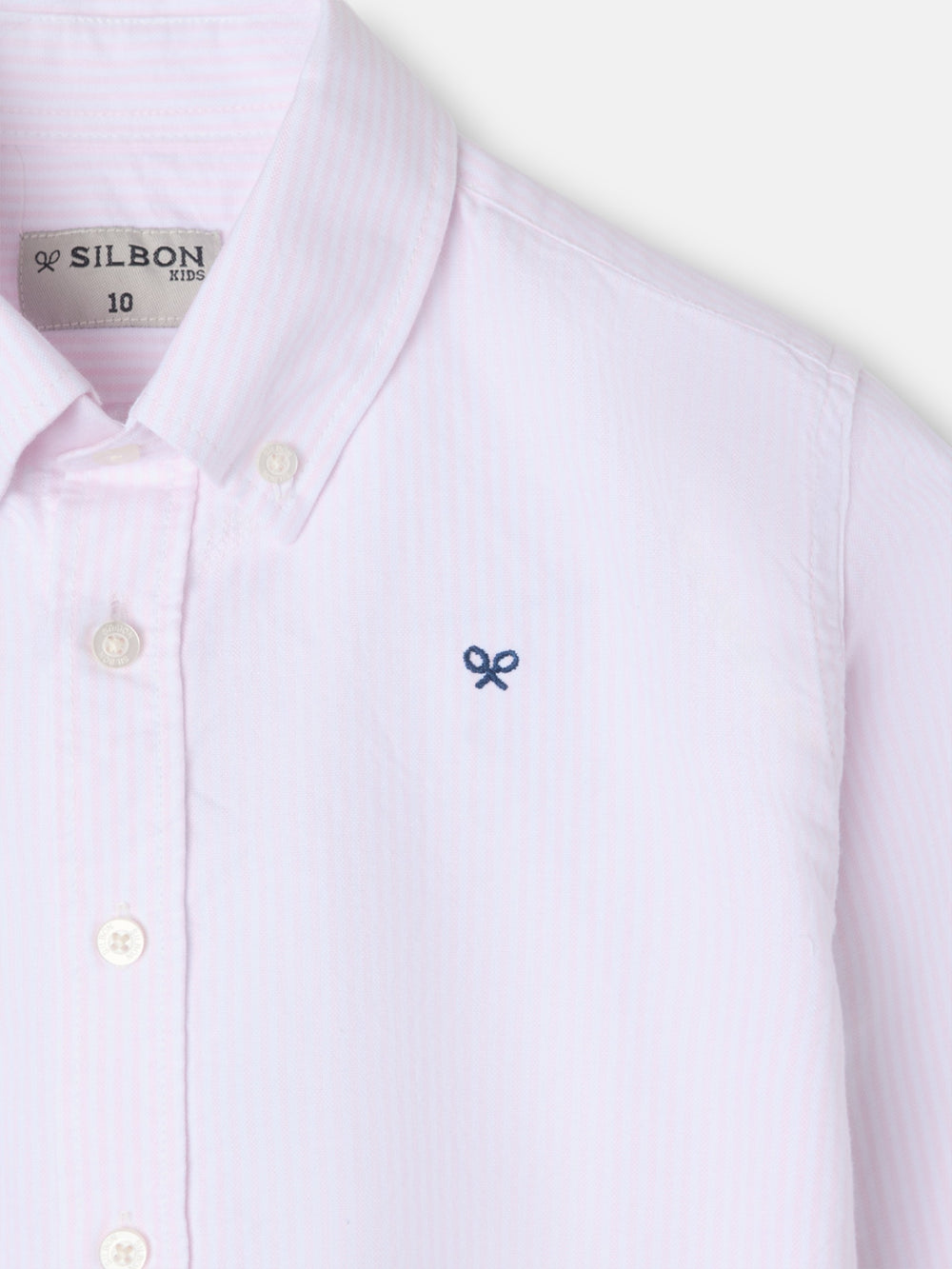 Kids' sport oxford shirt with pink racket stripes