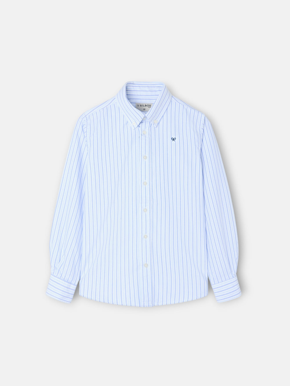 Kids' sport oxford shirt navy blue stripes