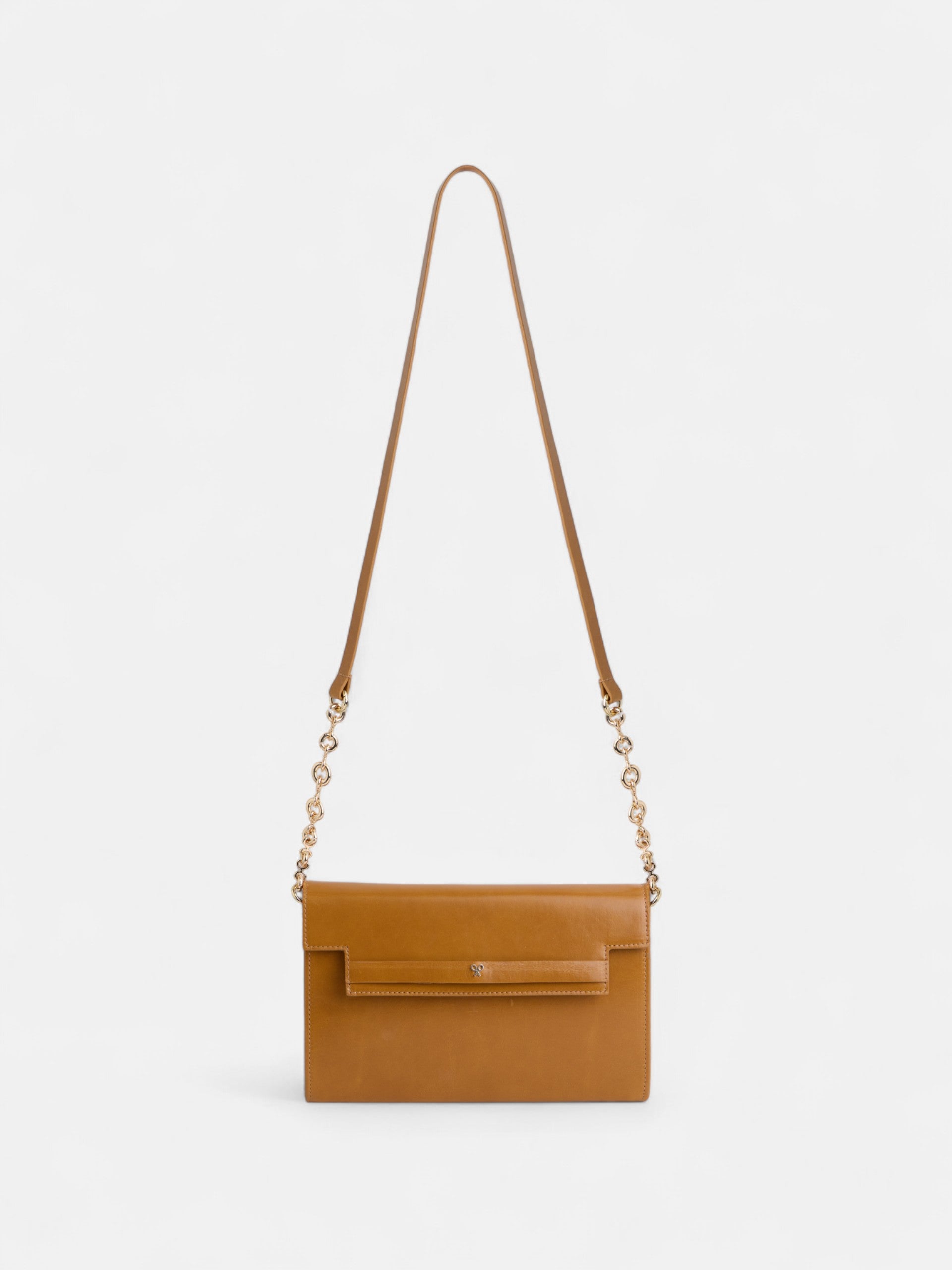 Bolsa de aba em pele camel