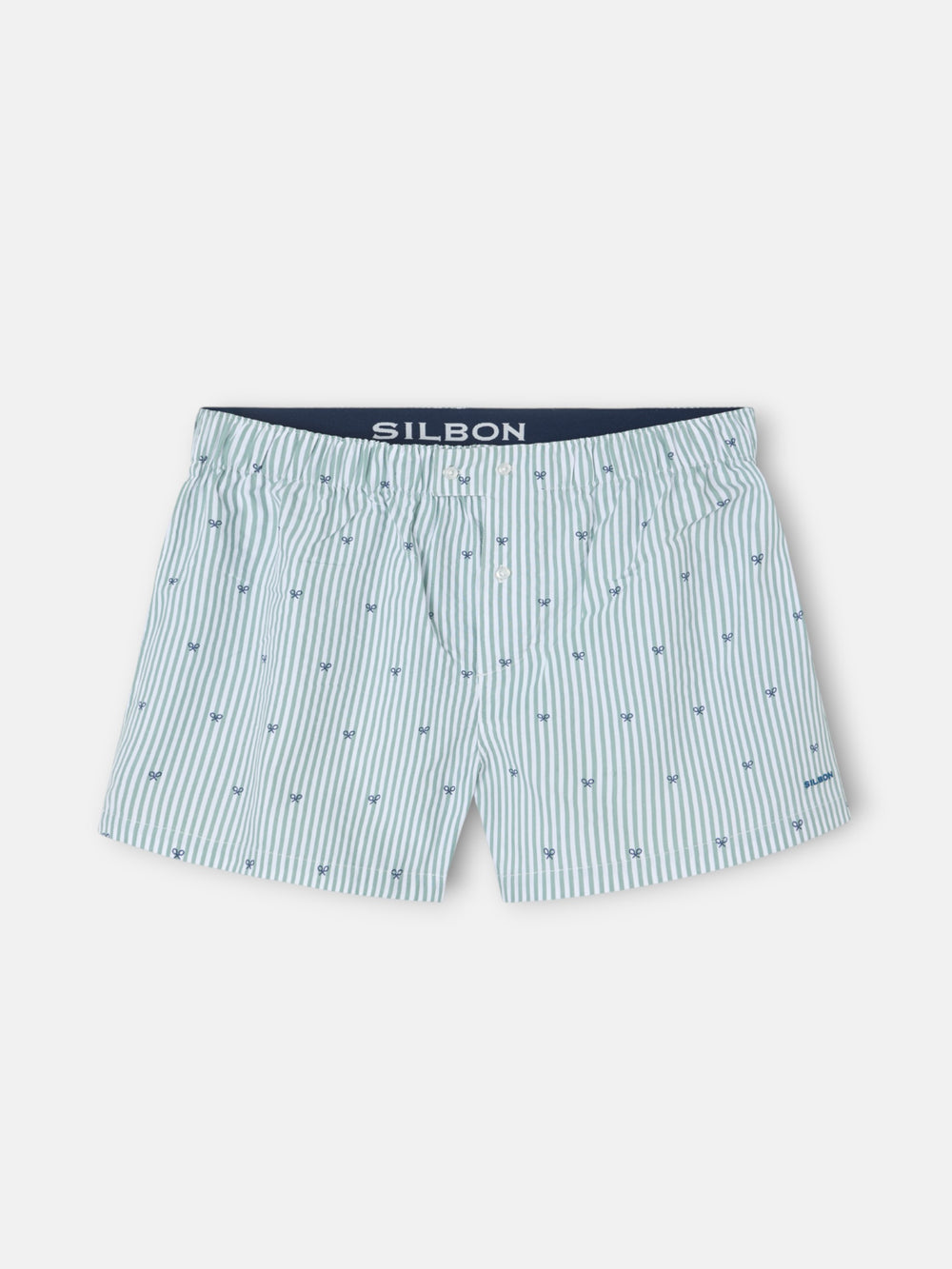 Green striped racquet boxer shorts