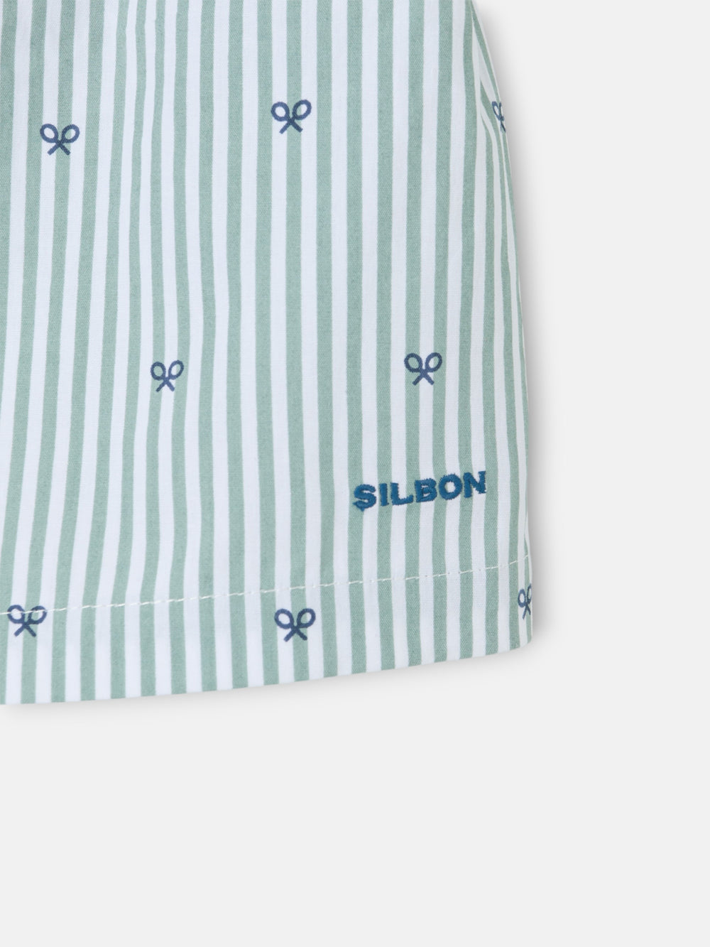Green striped racquet boxer shorts