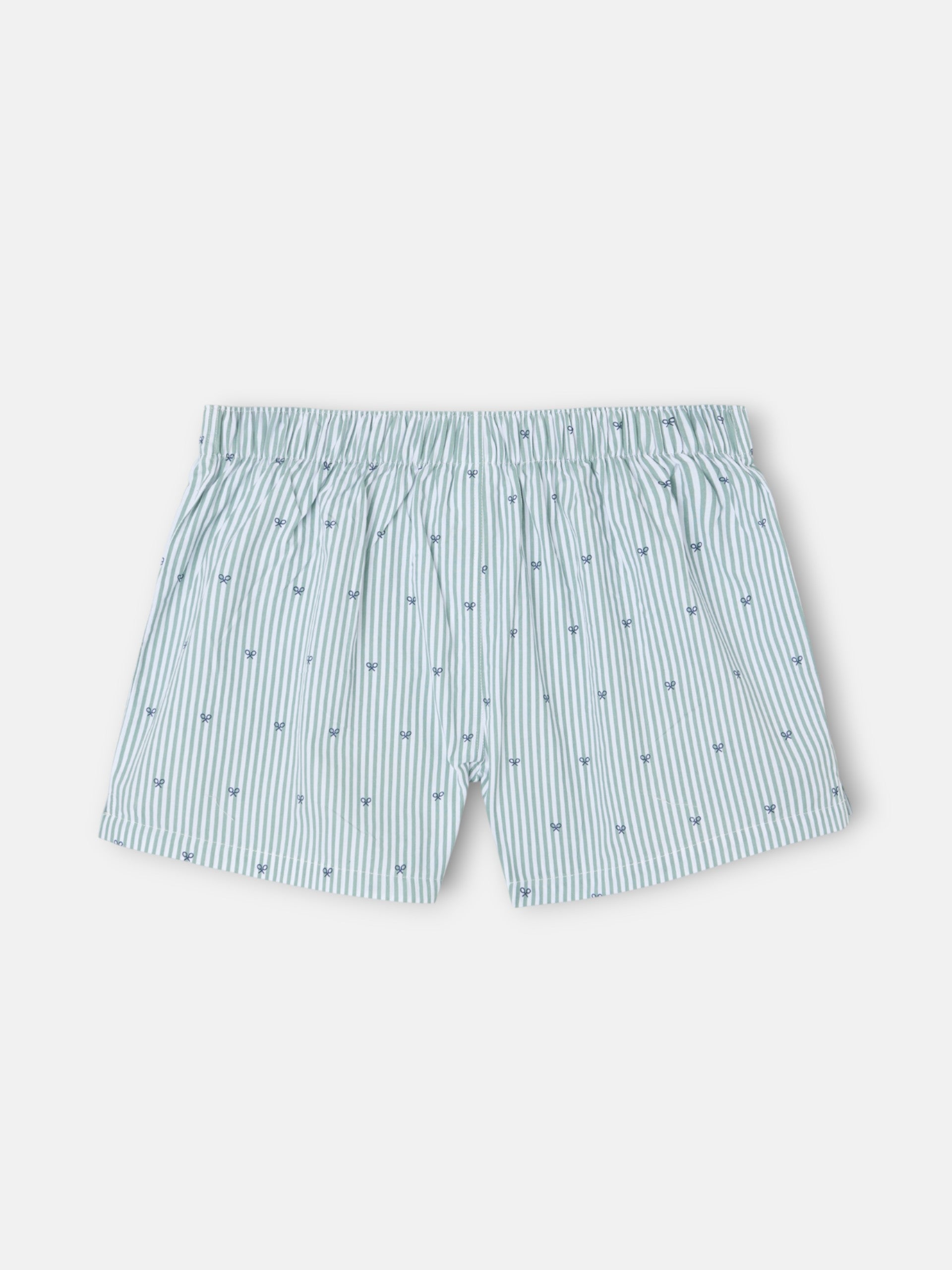 Green striped racquet boxer shorts
