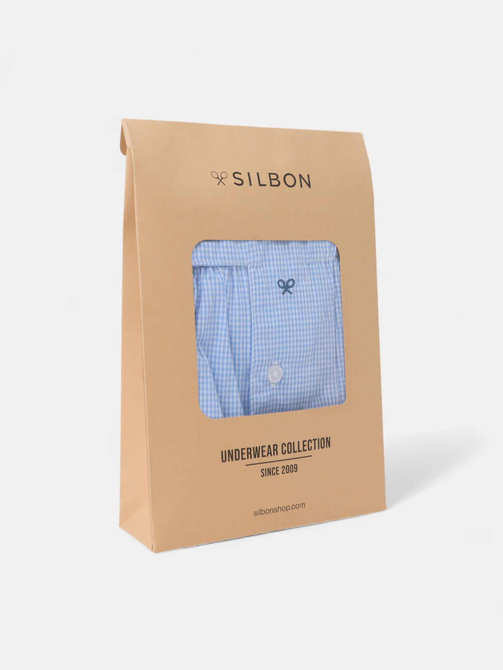 Light blue mini checkered boxer