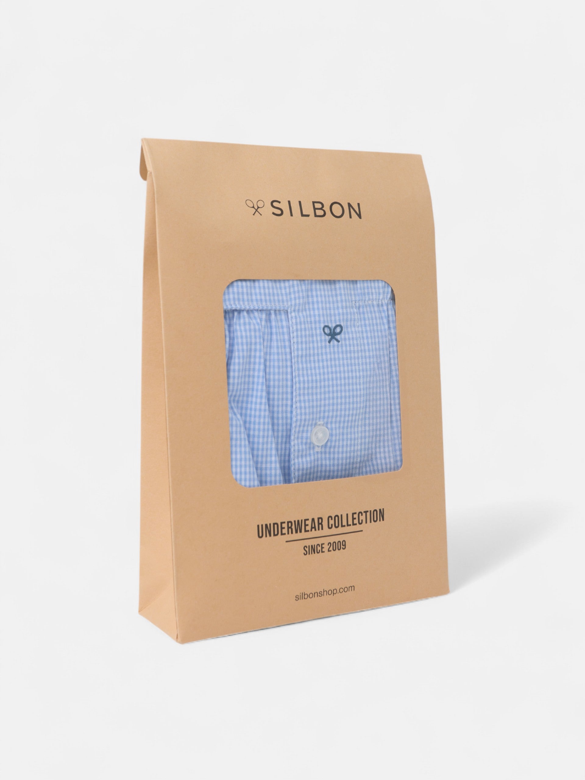 Light blue mini checkered boxer
