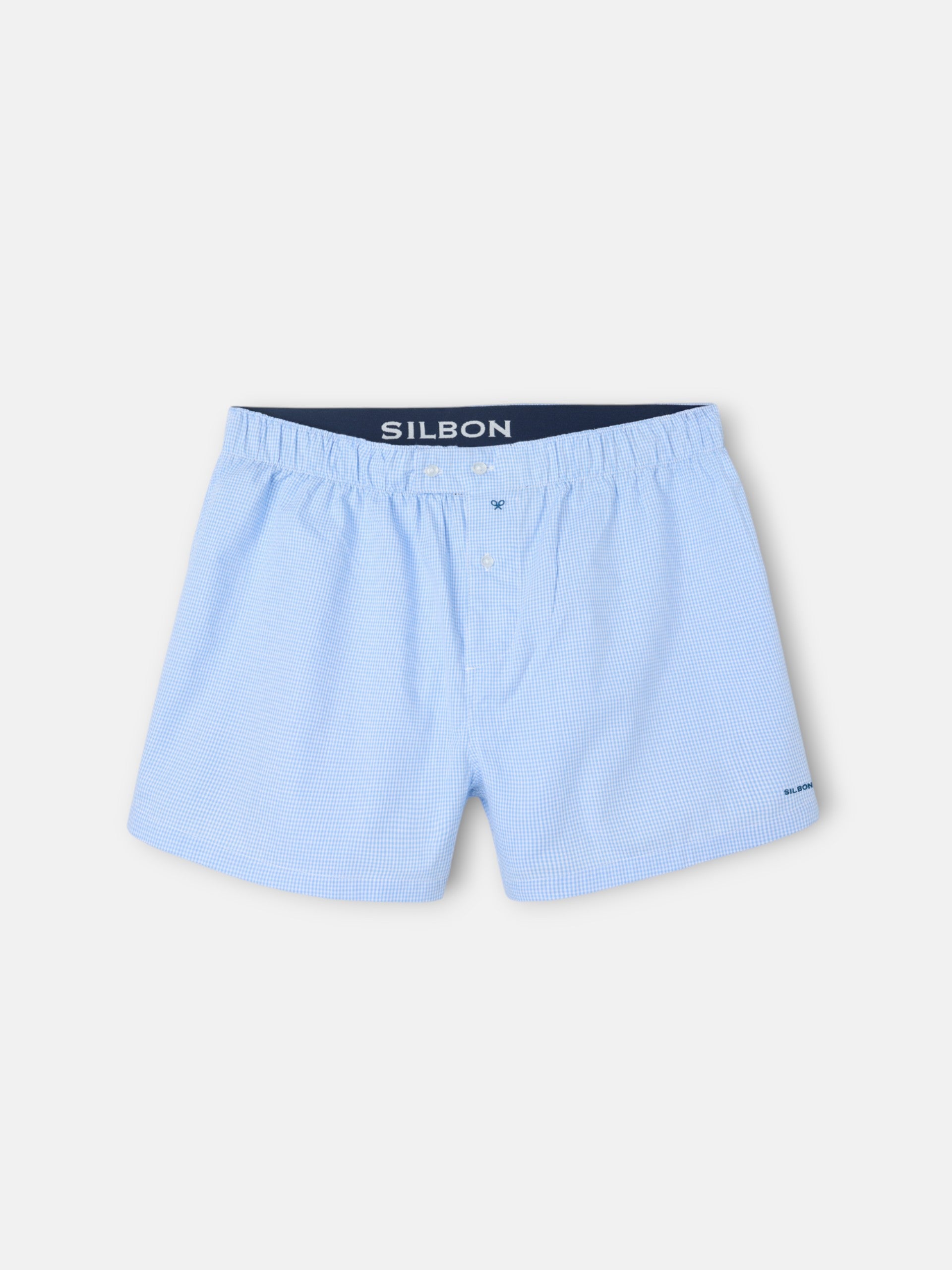 Light blue mini checkered boxer