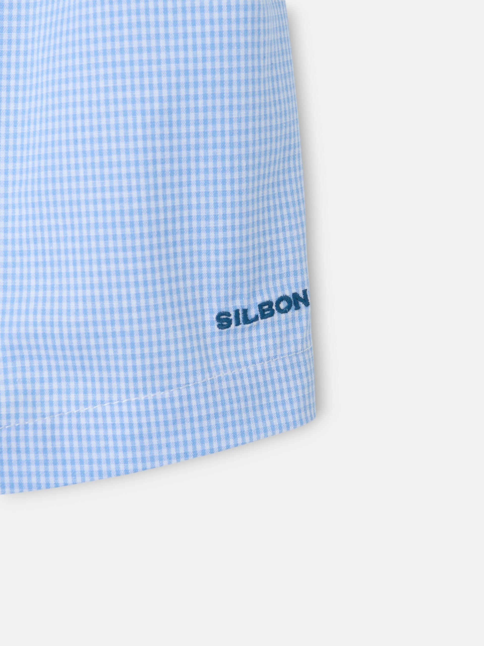 Light blue mini checkered boxer