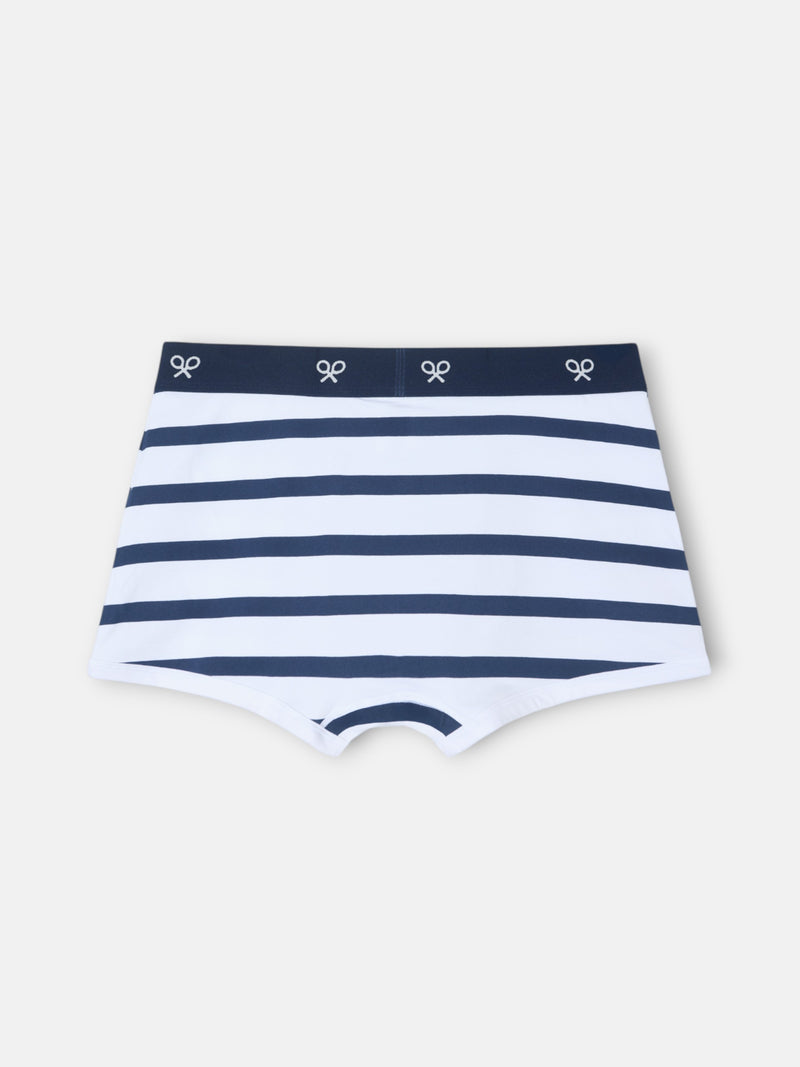Boxers às riscas brancos