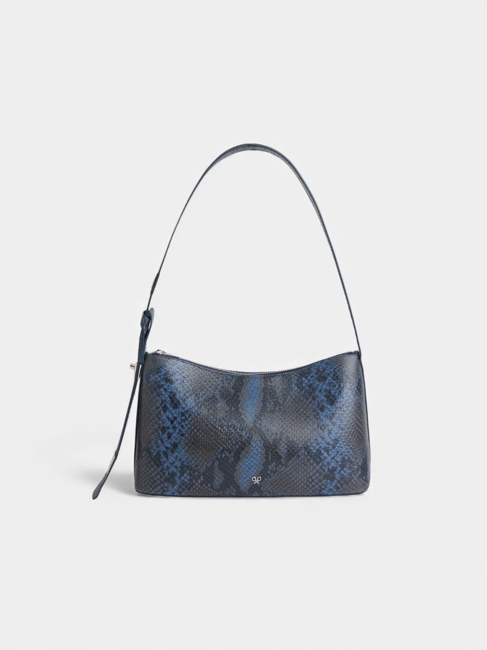 Bolsa pochette em pele com estampado animal azul