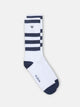 Calcetin sport blanco rayas marino