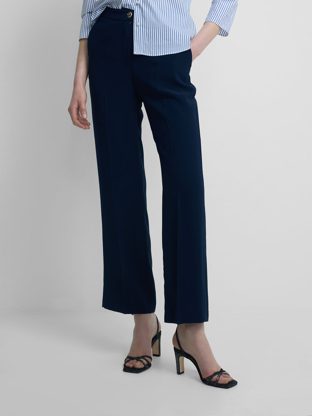 Classic navy blue women's trousers
