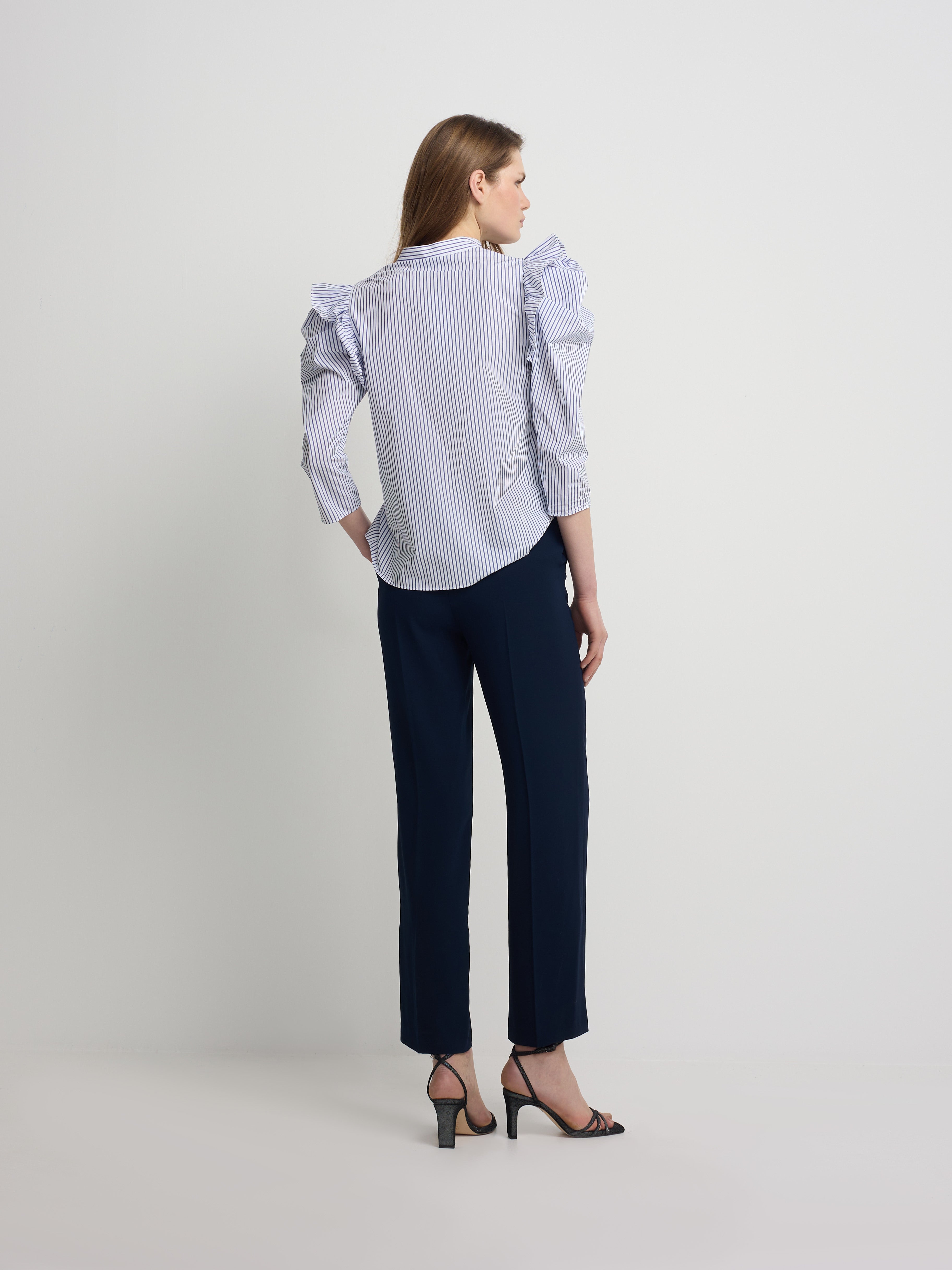 Classic navy blue women's trousers