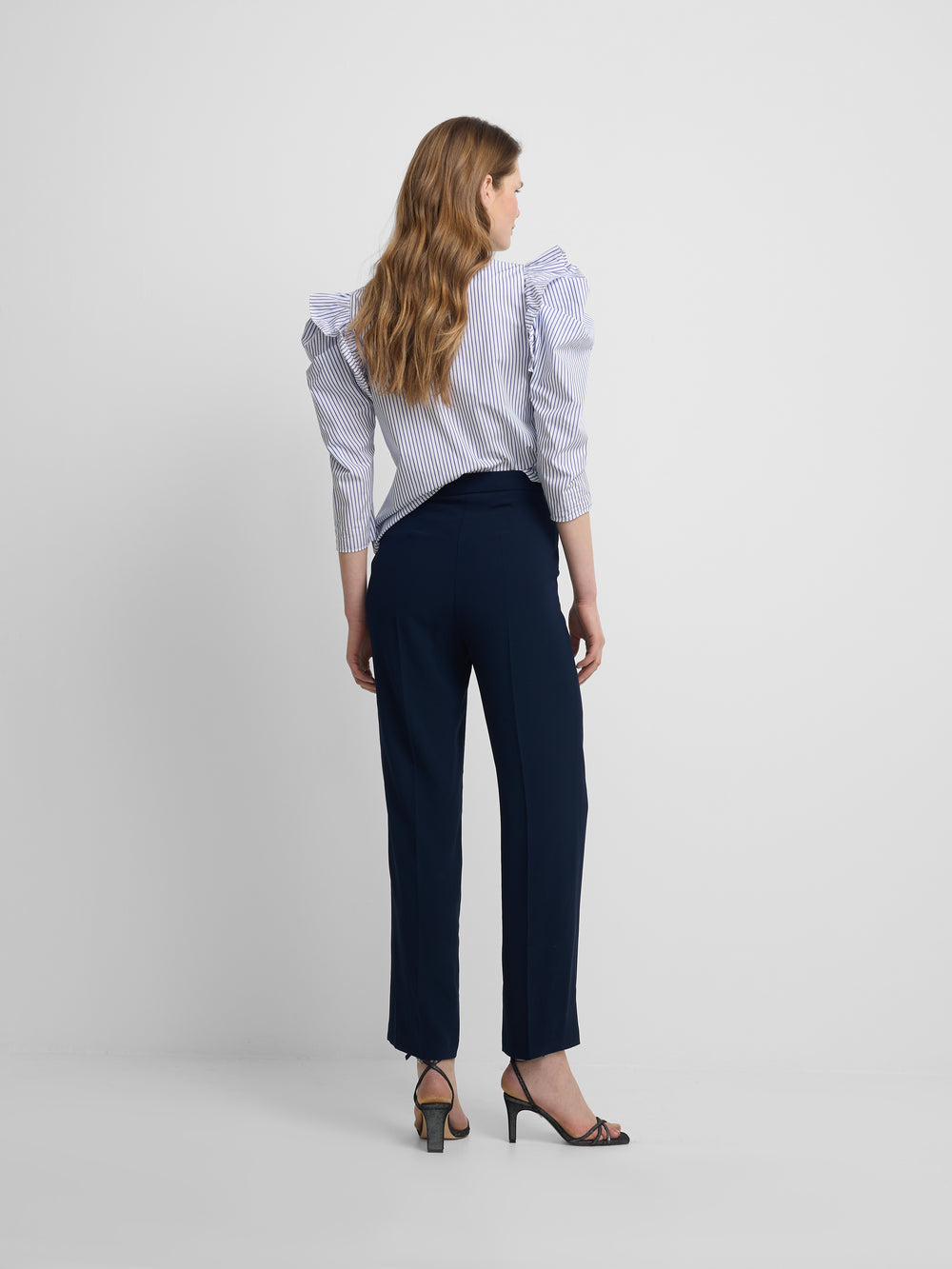 Classic navy blue women's trousers