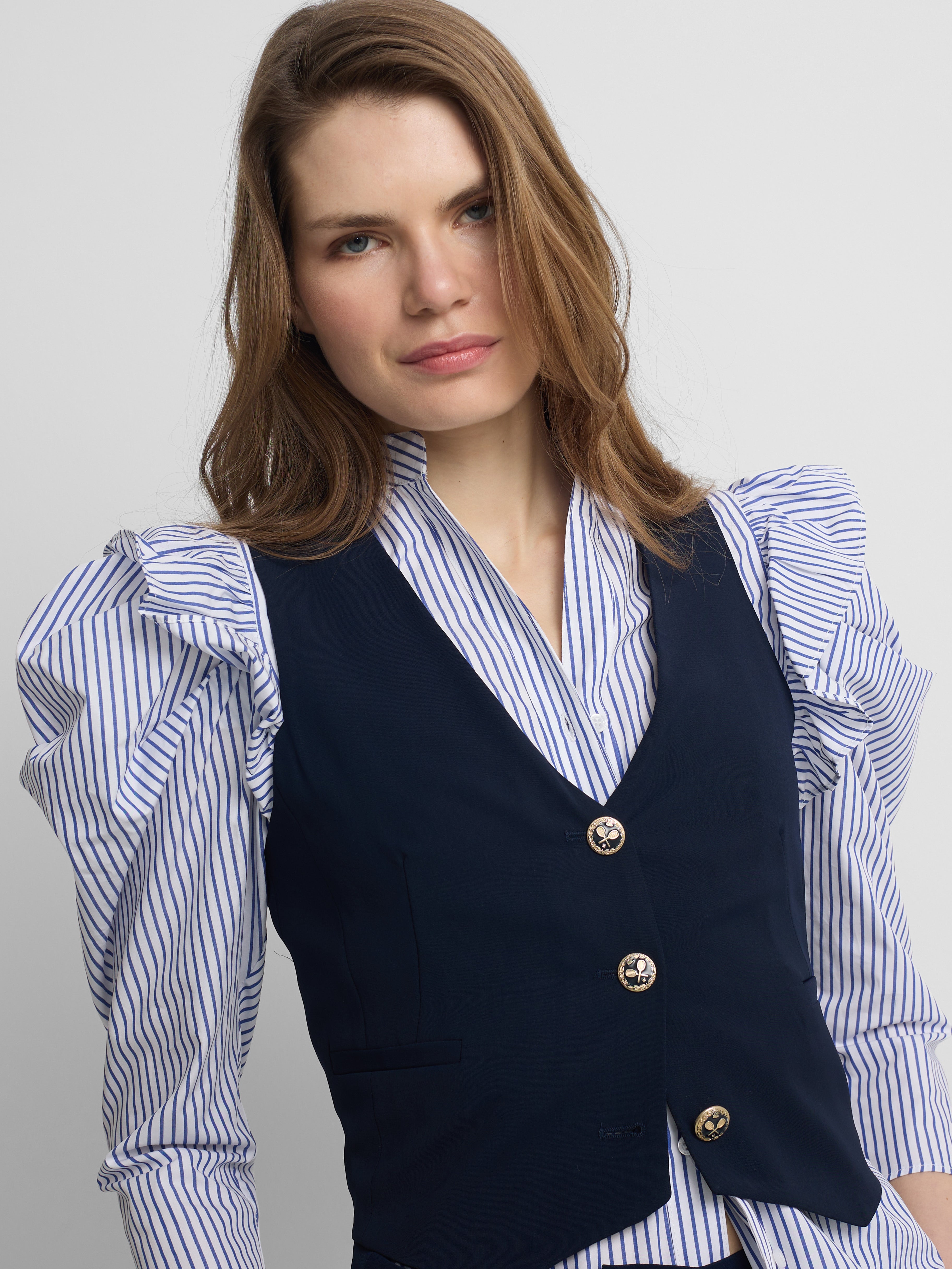 Gilet femme classique bleu marine