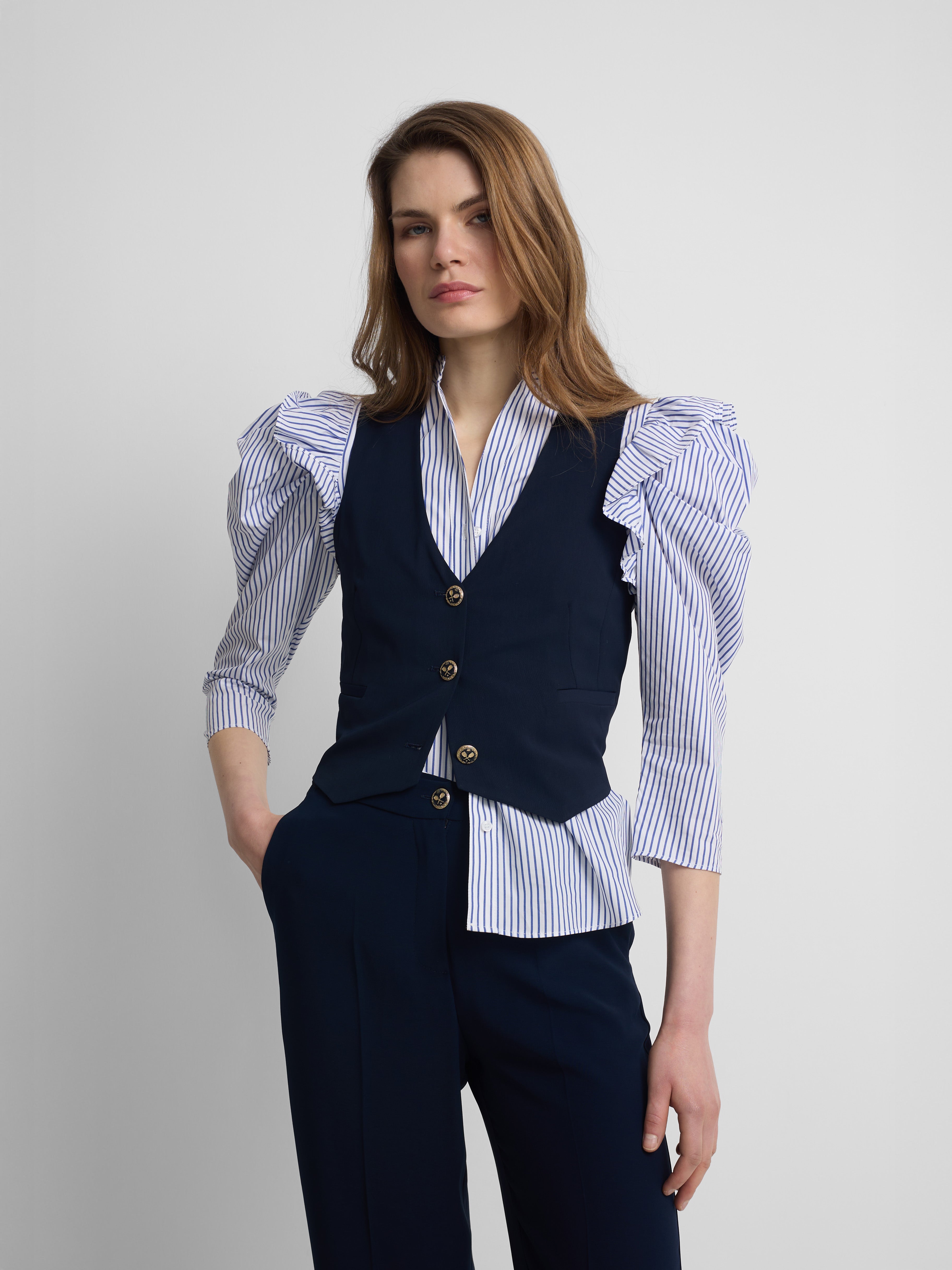 Gilet femme classique bleu marine