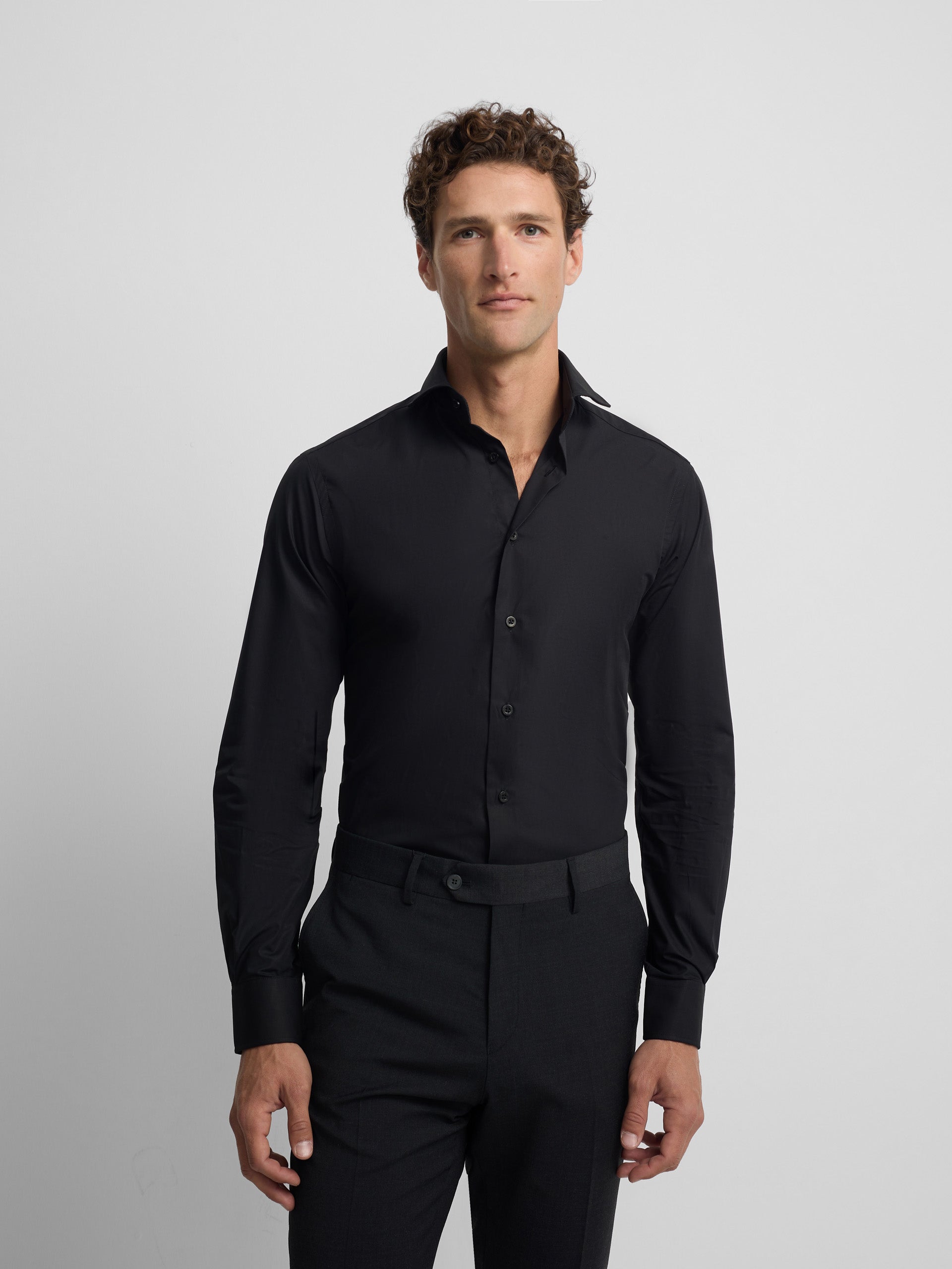 Plain black dress shirt