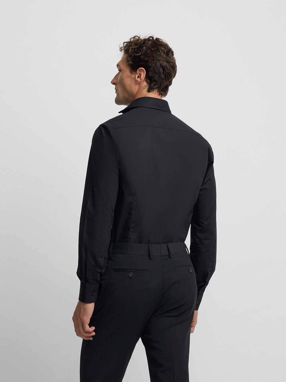 Plain black dress shirt