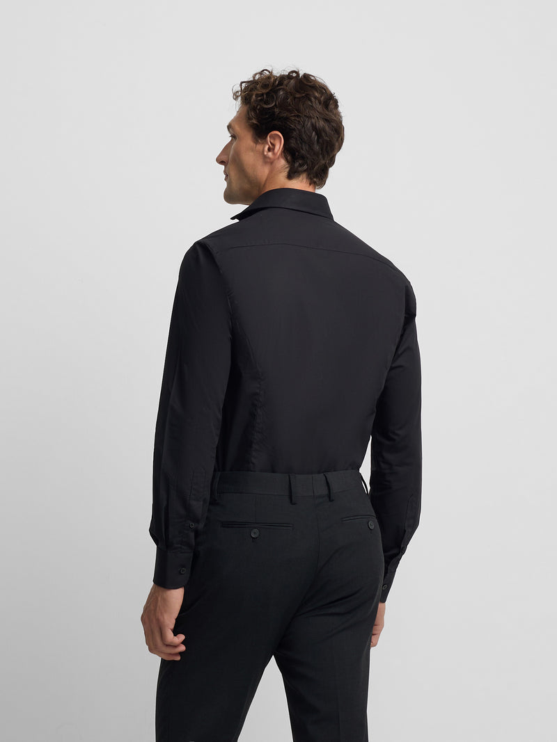 Camisa vestir lisa negra