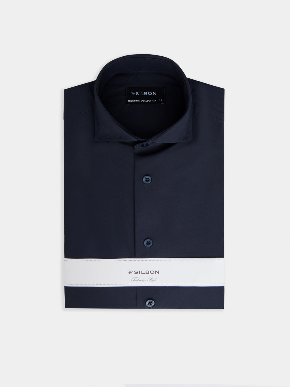 Navy blue plain dress shirt