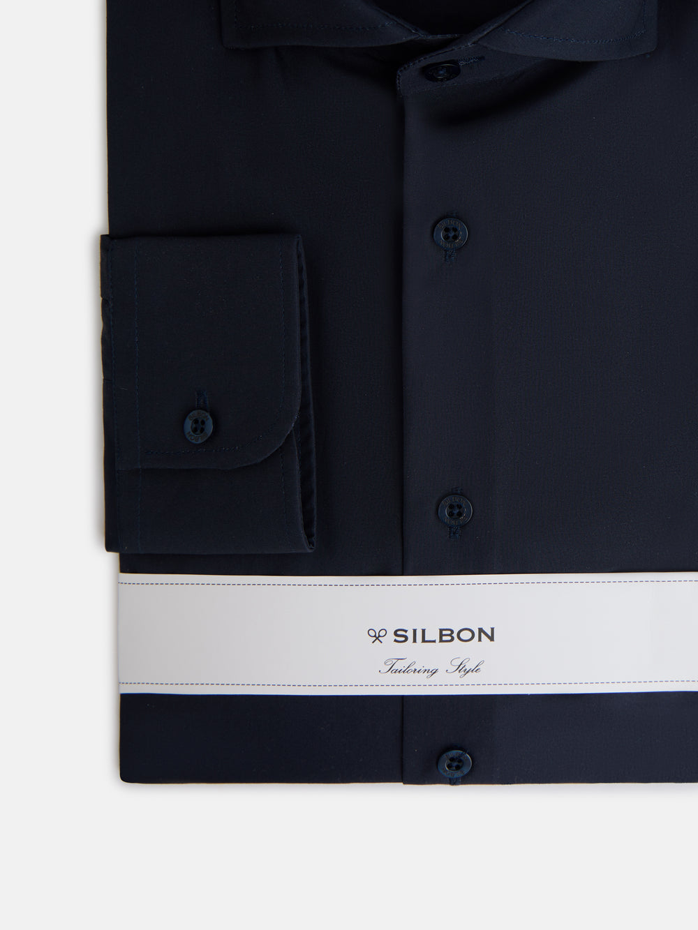 Navy blue plain dress shirt