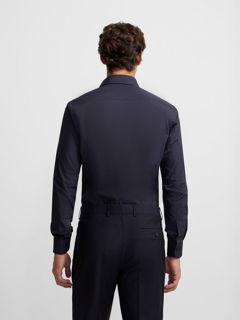 Camisa vestir lisa azul marino