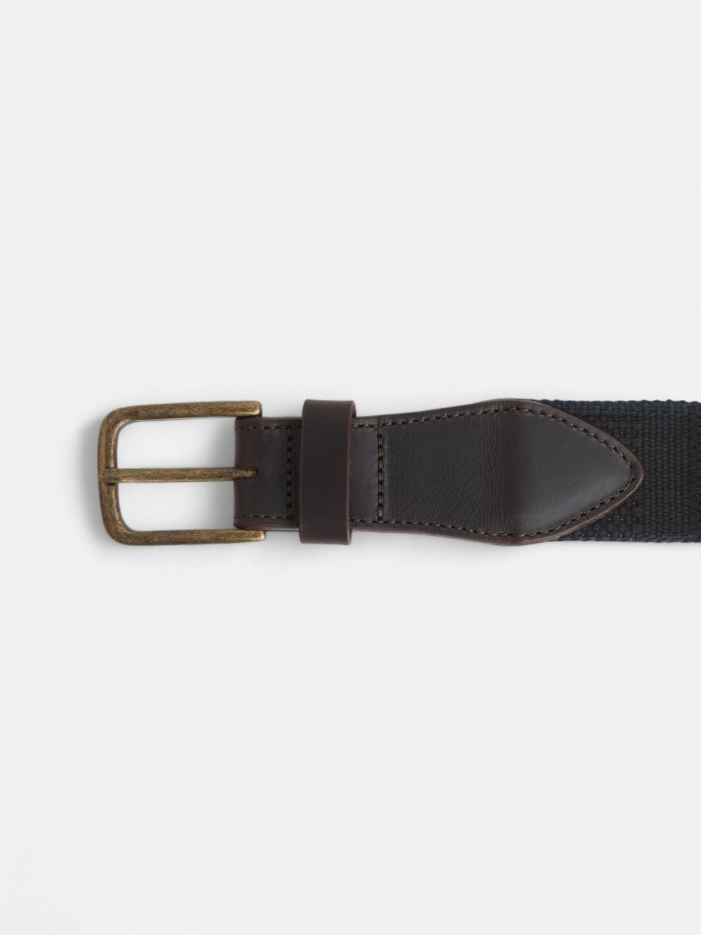 Cinturon piel lona azul indigo