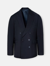 Veste de costume croisée stretch bleu marine