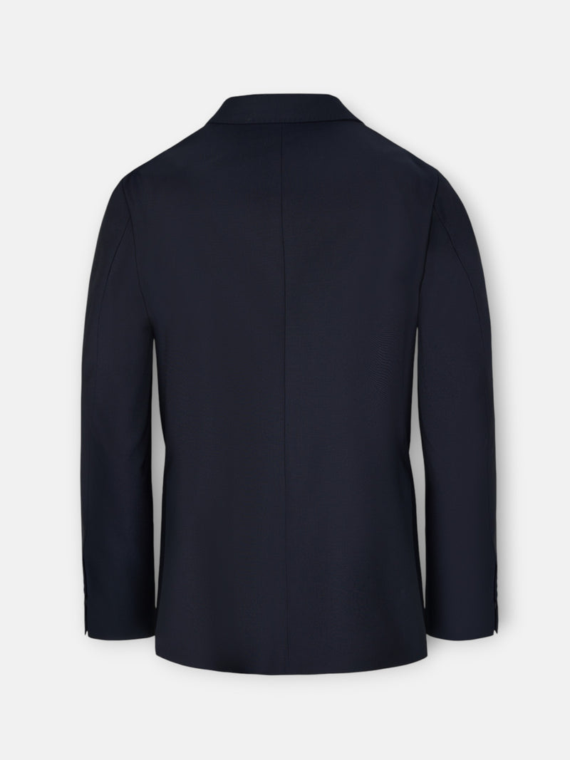 Blazer de fato cruzado stretch azul-marinho