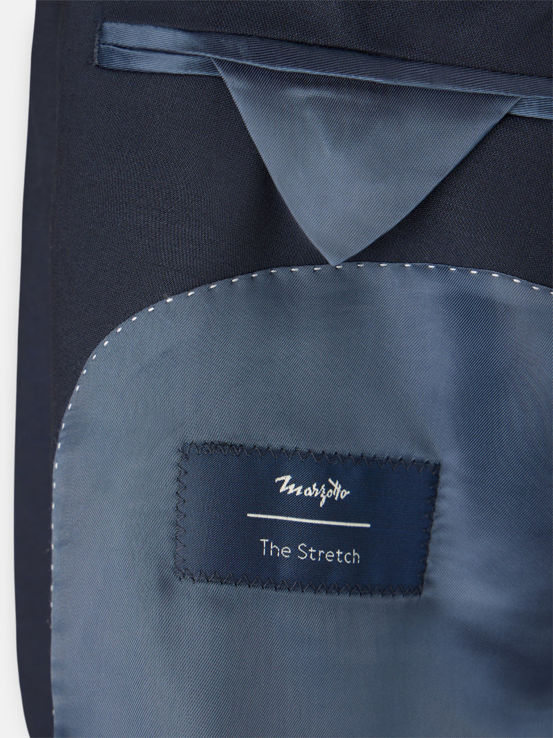 Blazer de fato cruzado stretch azul-marinho