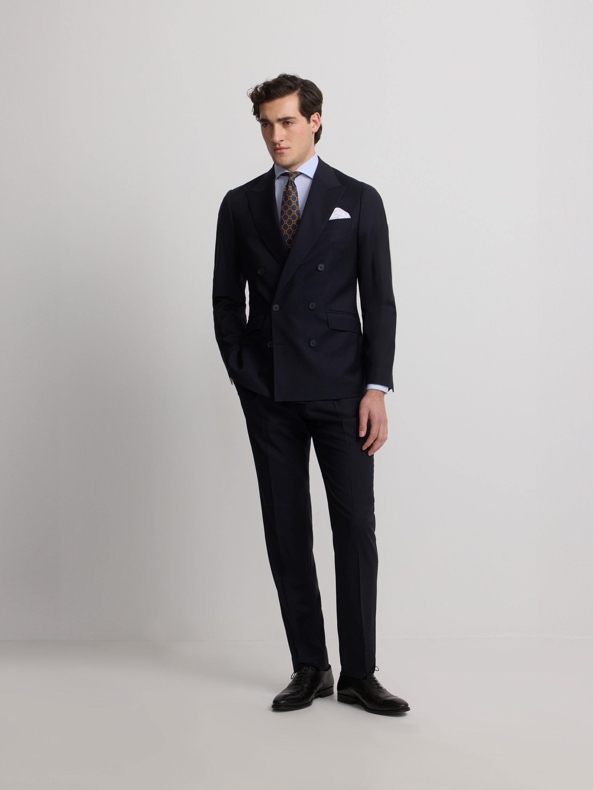 Americana traje cruzado stretch navy