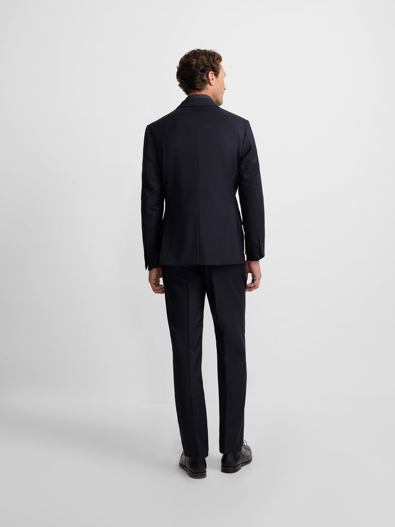 Blazer de fato cruzado stretch azul-marinho
