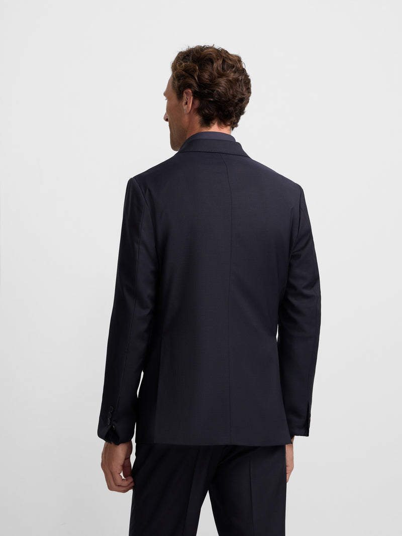 Blazer de fato cruzado stretch azul-marinho